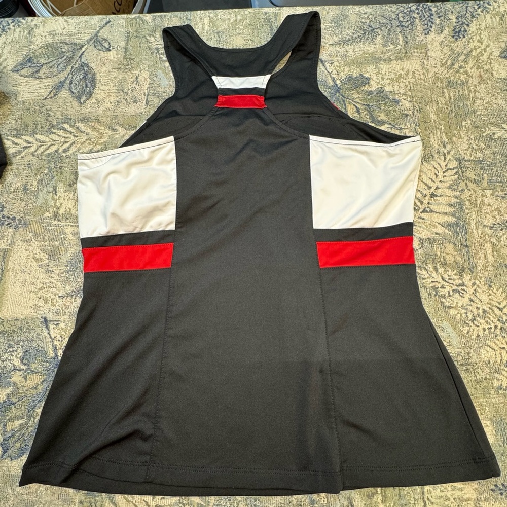 Fila Women's Heritage Essentials Racerback Tank w/ shelf bra size L B&W and red